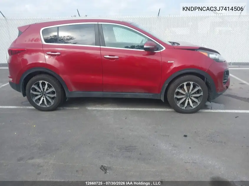 2018 KIA SPORTAGE VIN KNDPNCAC3J7414506 — фото 13