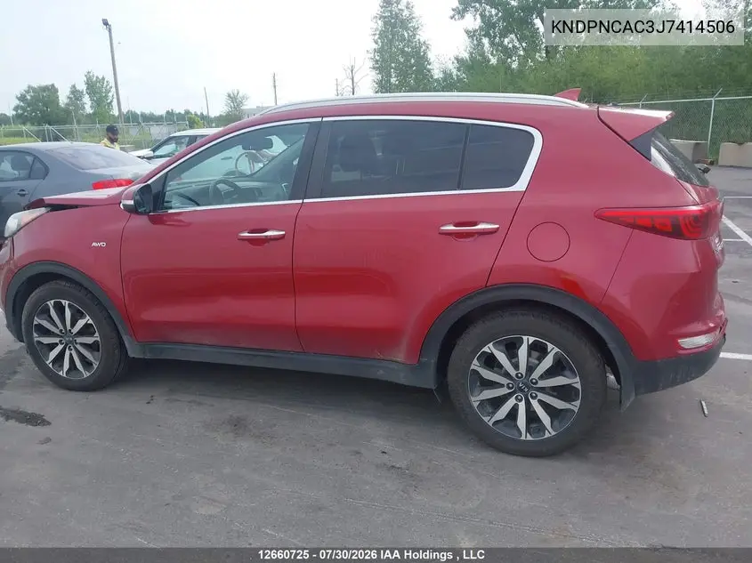 2018 KIA SPORTAGE VIN KNDPNCAC3J7414506 — фото 14