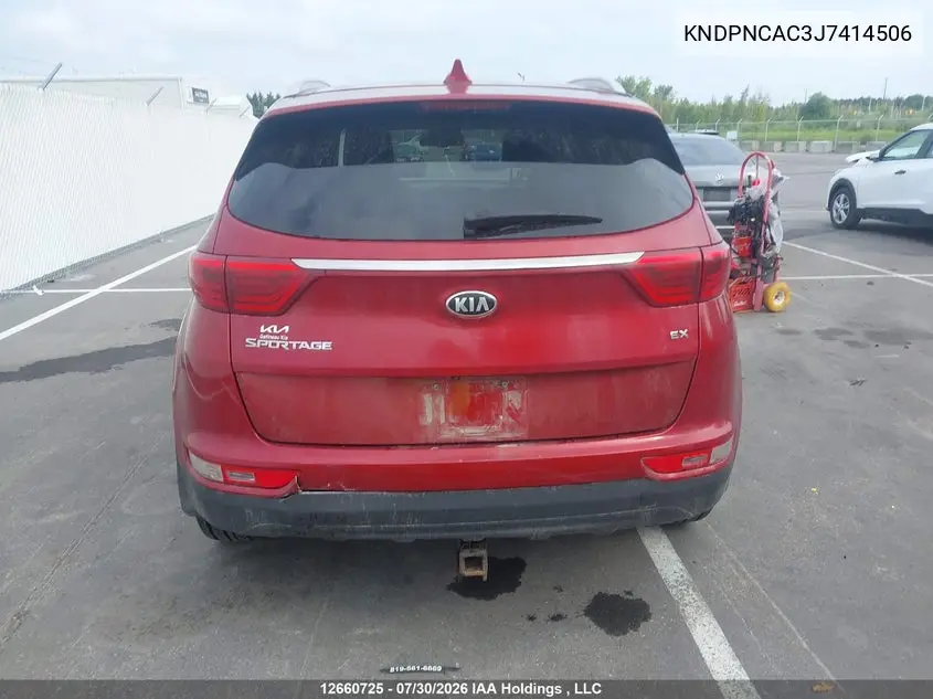 2018 KIA SPORTAGE VIN KNDPNCAC3J7414506 — фото 16