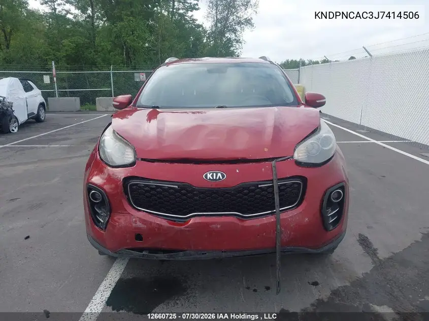 2018 KIA SPORTAGE VIN KNDPNCAC3J7414506 — фото 6
