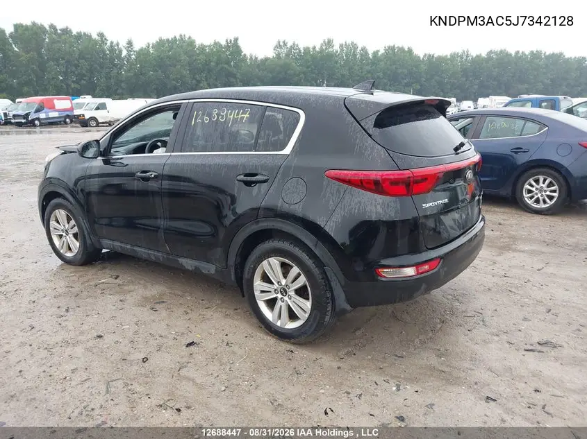 2018 KIA SPORTAGE VIN KNDPM3AC5J7342128 — фото 3