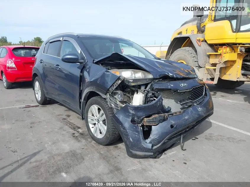 KIA SPORTAGE 2018, VIN KNDPMCAC7J7376409