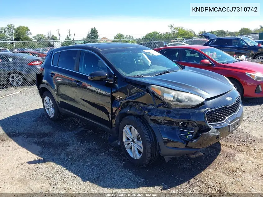 KIA SPORTAGE 2018, VIN KNDPMCAC6J7310742