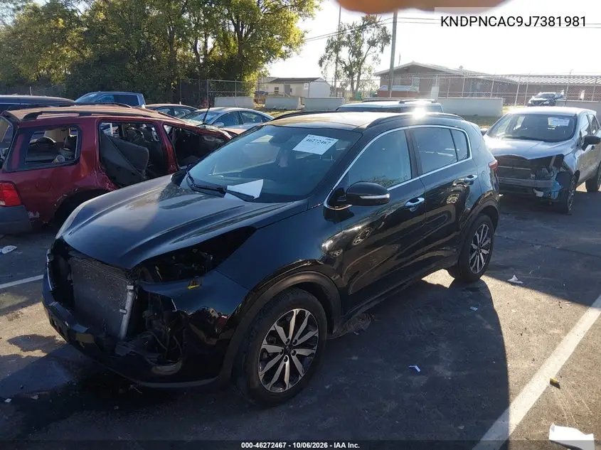 2018 KIA SPORTAGE VIN KNDPNCAC9J7381981 — фото 2