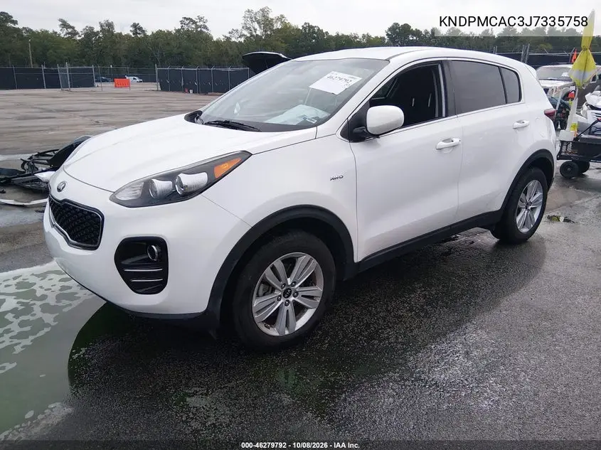 2018 KIA SPORTAGE VIN KNDPMCAC3J7335758 — фото 2