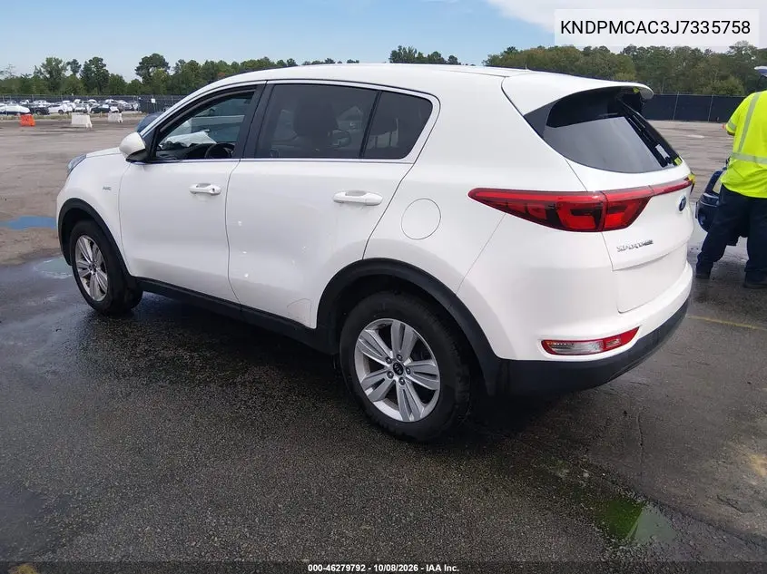 2018 KIA SPORTAGE VIN KNDPMCAC3J7335758 — фото 3
