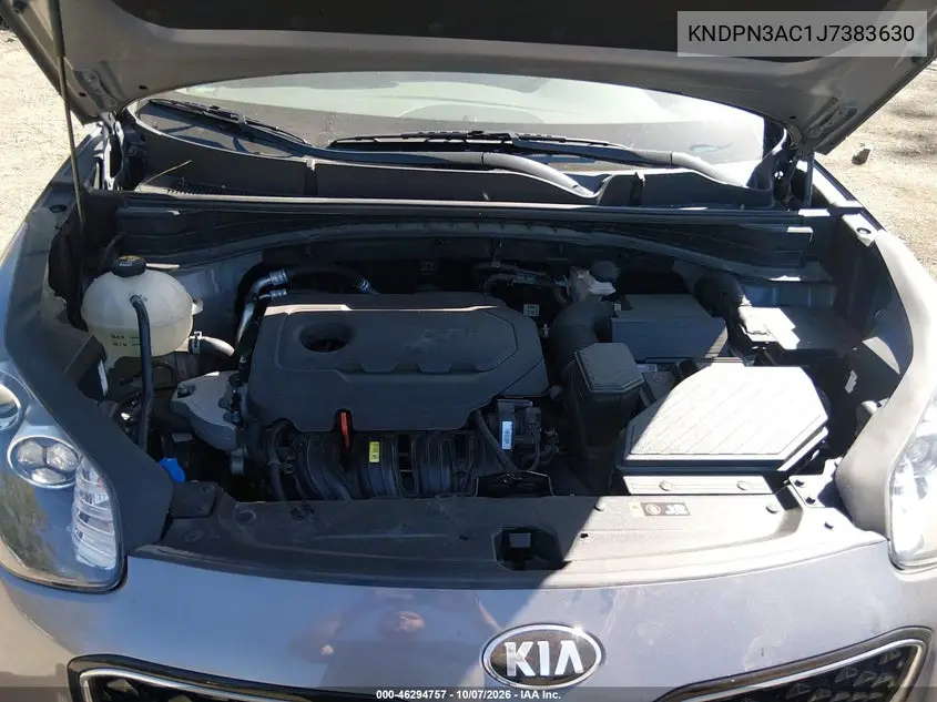 2018 KIA SPORTAGE VIN KNDPN3AC1J7383630 — фото 10