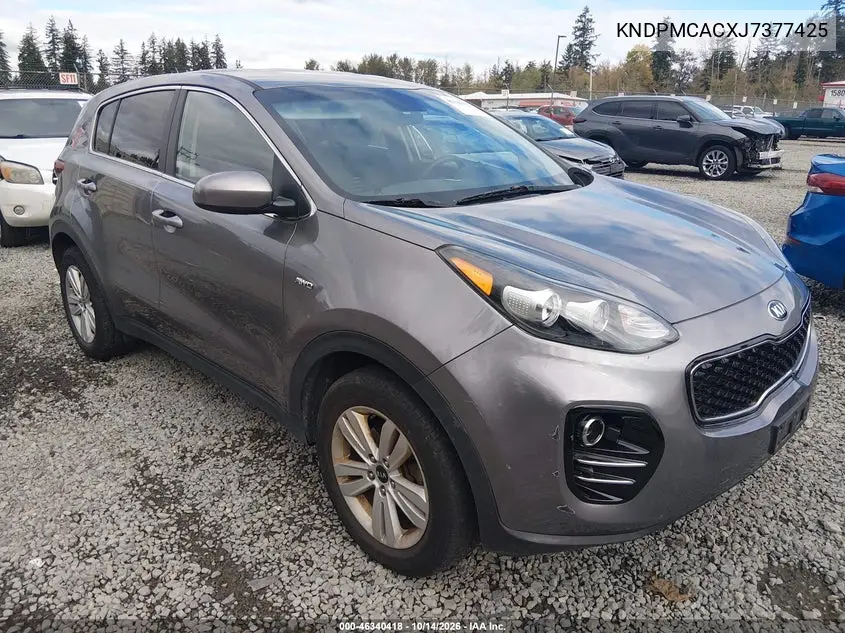 KIA SPORTAGE 2018, VIN KNDPMCACXJ7377425