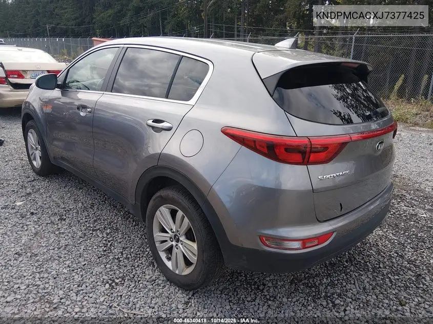 2018 KIA SPORTAGE VIN KNDPMCACXJ7377425 — фото 3