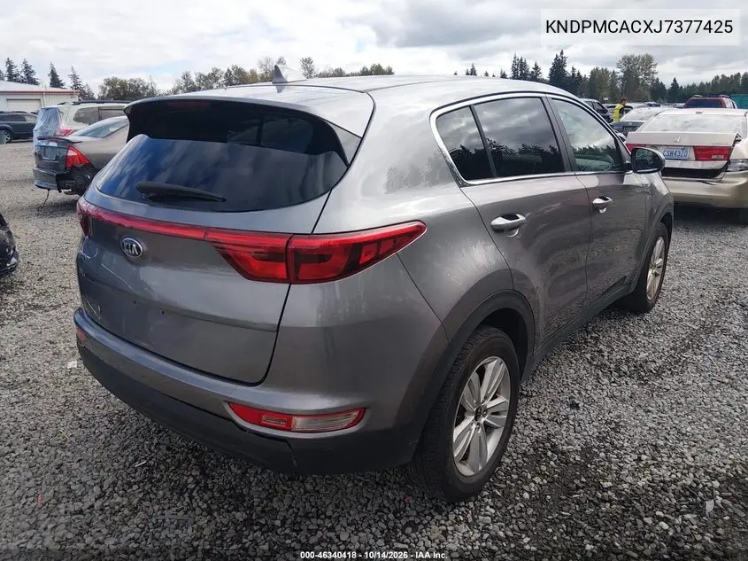 2018 KIA SPORTAGE VIN KNDPMCACXJ7377425 — фото 4