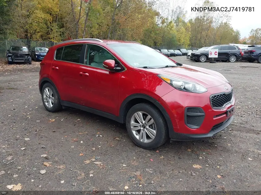 KIA SPORTAGE 2018, VIN KNDPM3AC2J7419781