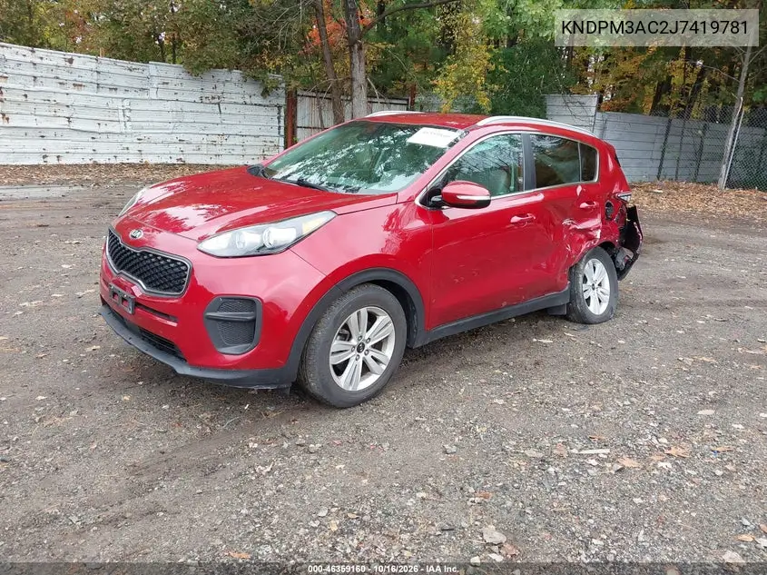 2018 KIA SPORTAGE VIN KNDPM3AC2J7419781 — фото 2