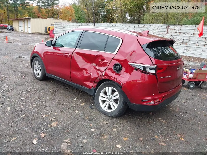 2018 KIA SPORTAGE VIN KNDPM3AC2J7419781 — фото 3