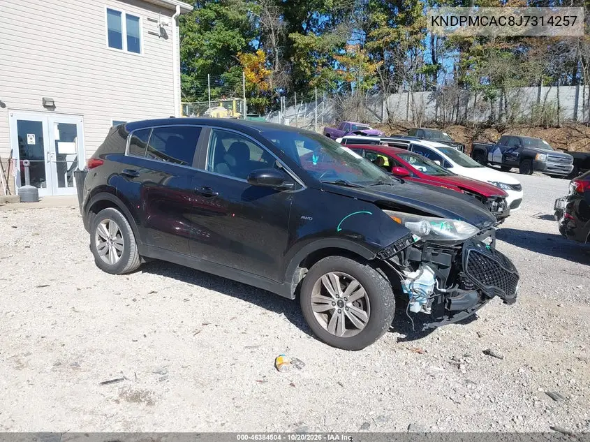 KIA SPORTAGE 2018, VIN KNDPMCAC8J7314257