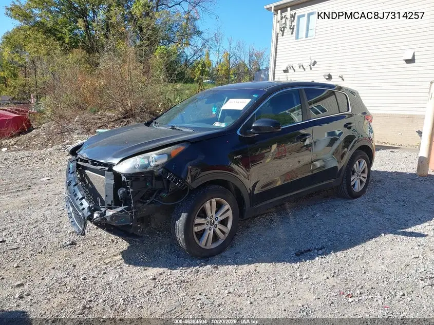 2018 KIA SPORTAGE VIN KNDPMCAC8J7314257 — фото 2