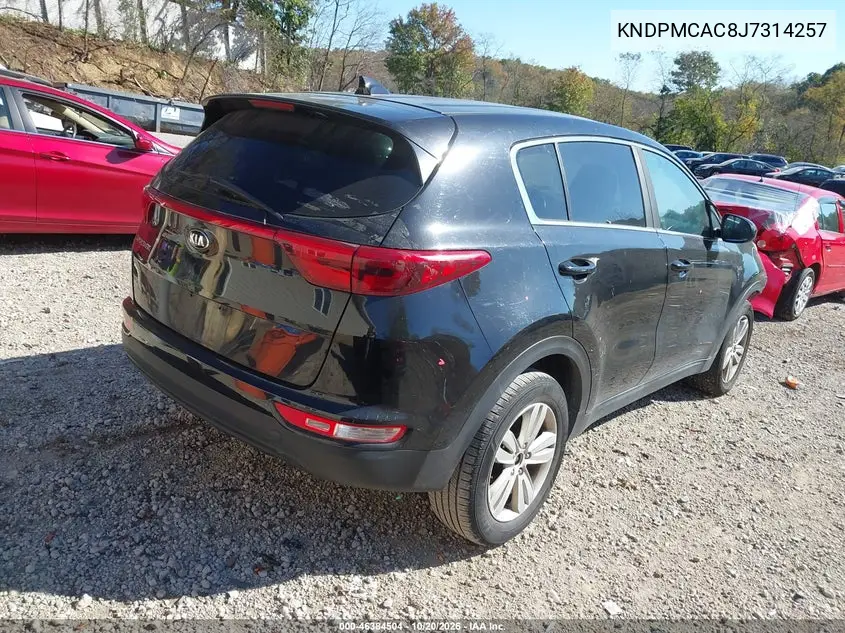 2018 KIA SPORTAGE VIN KNDPMCAC8J7314257 — фото 4