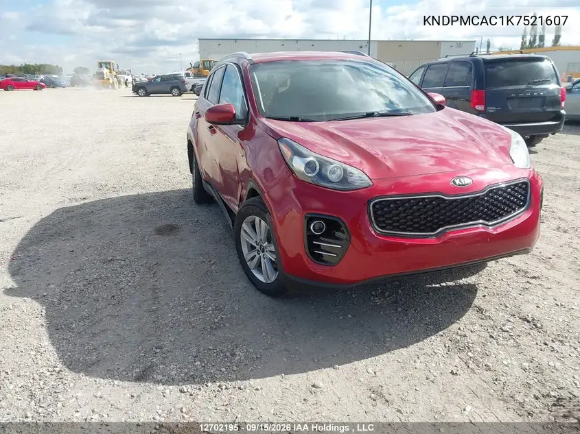 KIA SPORTAGE 2019, VIN KNDPMCAC1K7521607