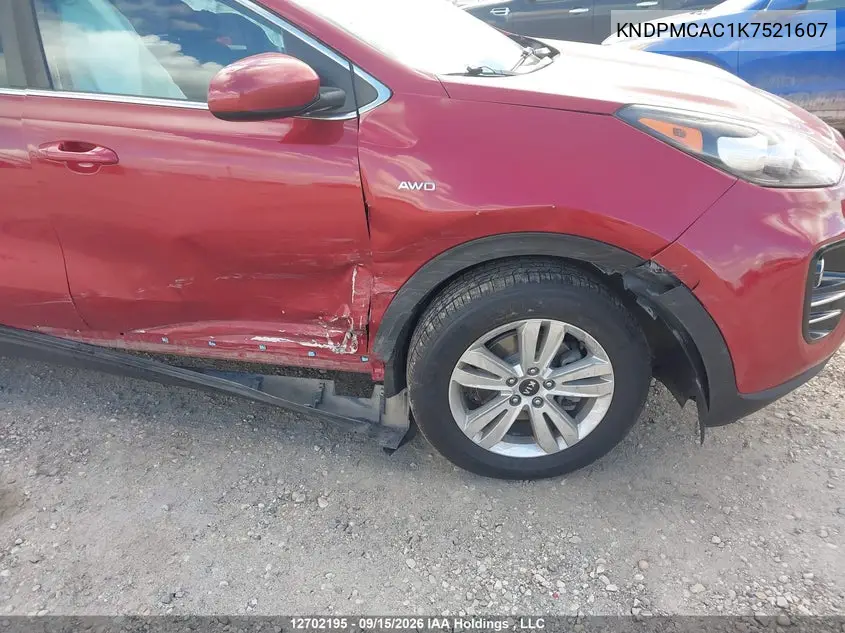 2019 KIA SPORTAGE VIN KNDPMCAC1K7521607 — фото 6