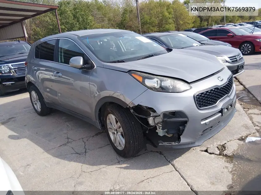 KIA SPORTAGE 2019, VIN KNDPM3AC1K7569379