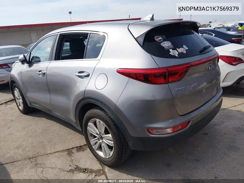 2019 KIA SPORTAGE VIN KNDPM3AC1K7569379 — фото 3