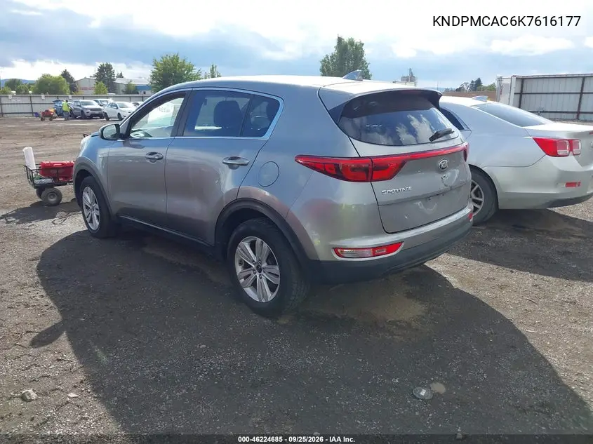 2019 KIA SPORTAGE VIN KNDPMCAC6K7616177 — фото 3