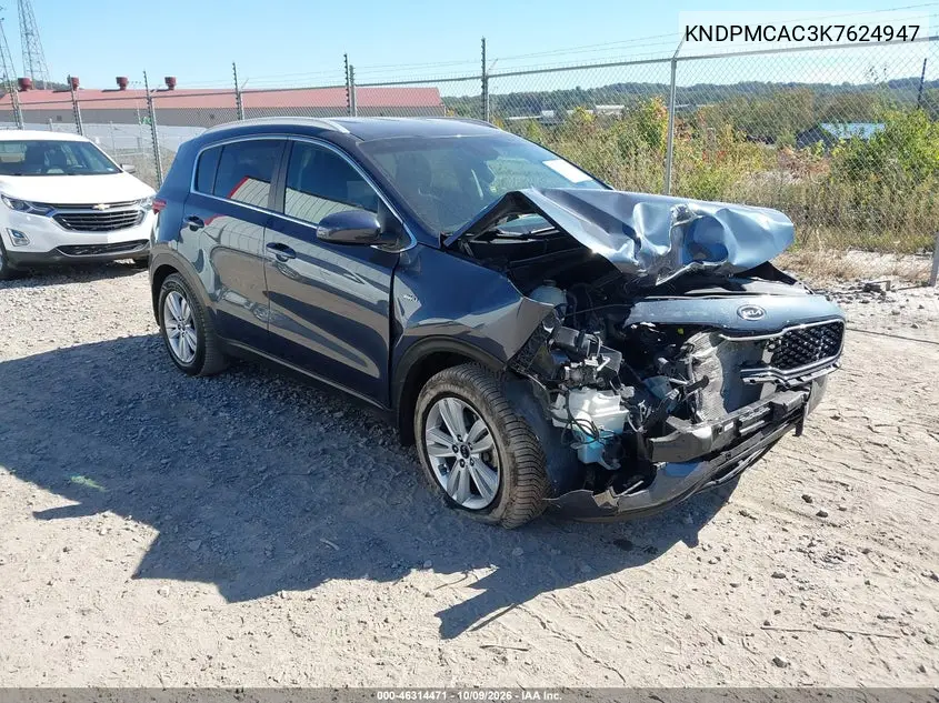 KIA SPORTAGE 2019, VIN KNDPMCAC3K7624947