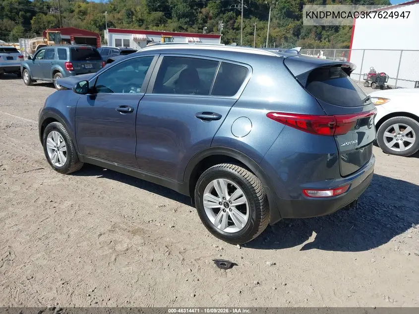 2019 KIA SPORTAGE VIN KNDPMCAC3K7624947 — фото 3