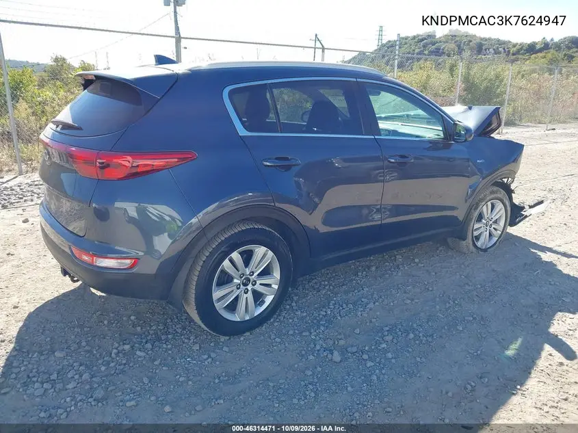 2019 KIA SPORTAGE VIN KNDPMCAC3K7624947 — фото 4