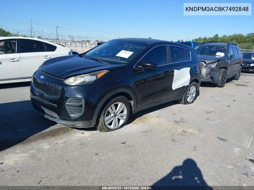 2019 KIA SPORTAGE VIN KNDPM3AC8K7492848 — фото 2