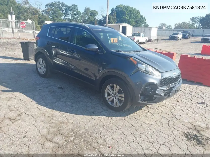 KIA SPORTAGE 2019, VIN KNDPMCAC3K7581324