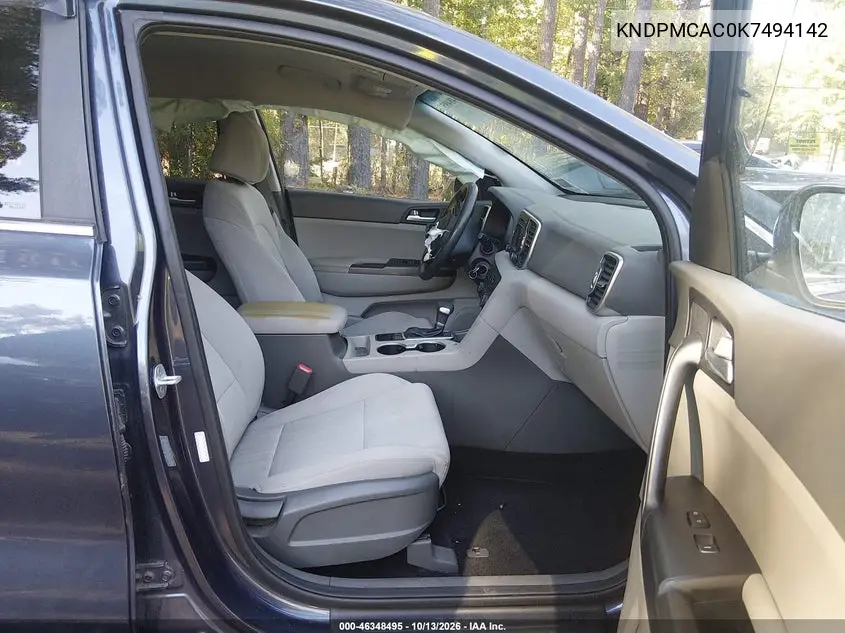 2019 KIA SPORTAGE VIN KNDPMCAC0K7494142 — фото 5