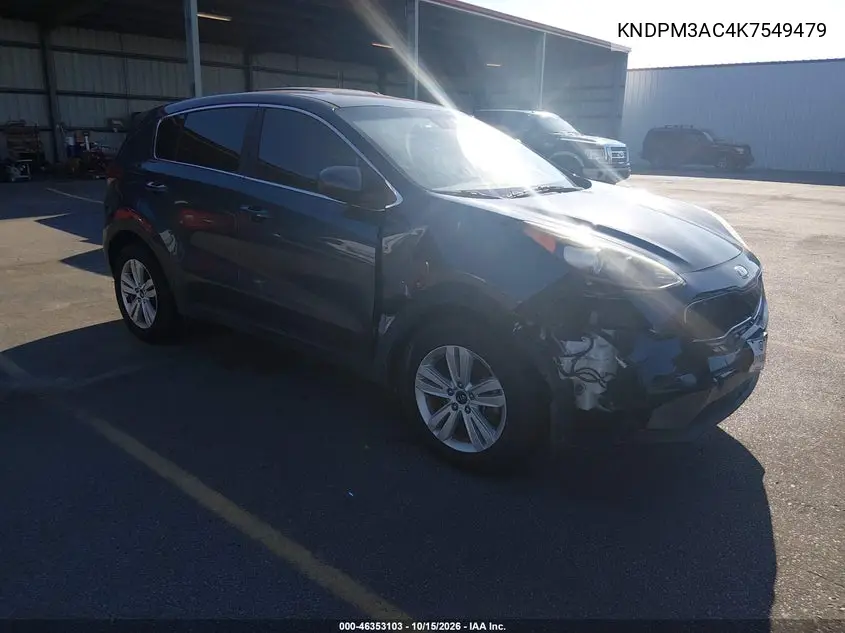 KIA SPORTAGE 2019, VIN KNDPM3AC4K7549479