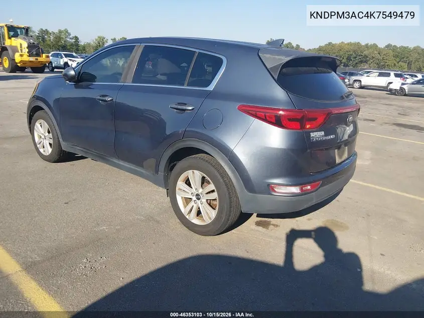 2019 KIA SPORTAGE VIN KNDPM3AC4K7549479 — фото 3