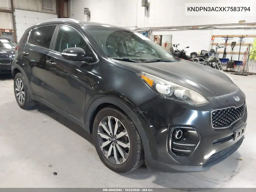 KIA SPORTAGE 2019, VIN KNDPN3ACXK7583794