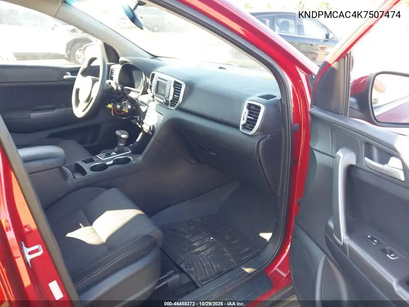 KIA SPORTAGE 2019, VIN KNDPMCAC4K7507474