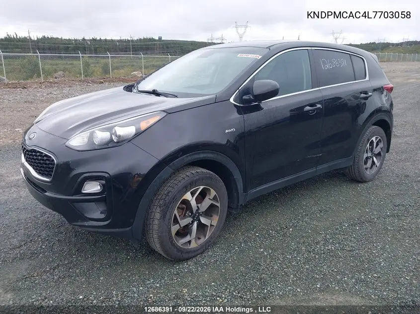 2020 KIA SPORTAGE VIN KNDPMCAC4L7703058 — фото 2