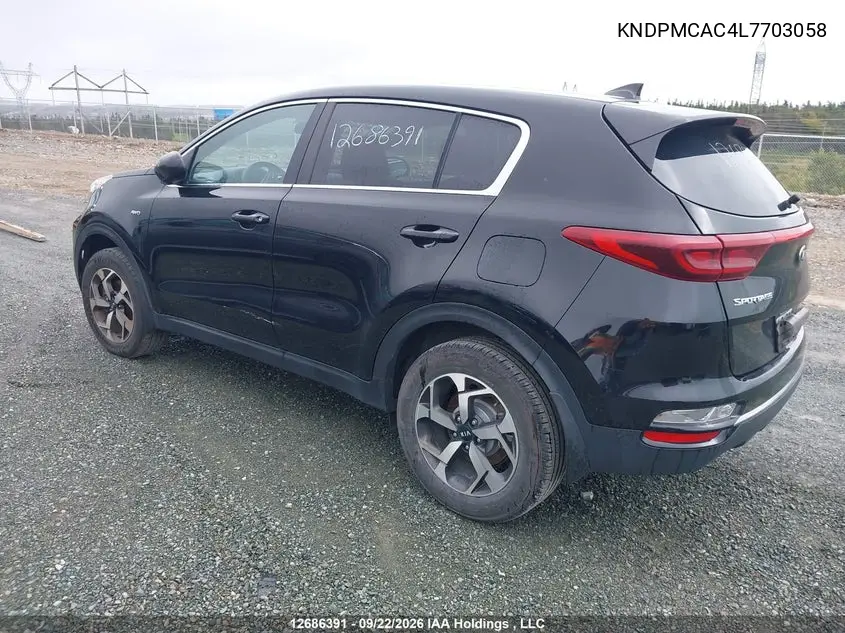 2020 KIA SPORTAGE VIN KNDPMCAC4L7703058 — фото 3