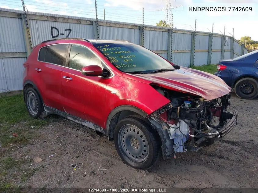 KIA SPORTAGE 2020, VIN KNDPNCAC5L7742609