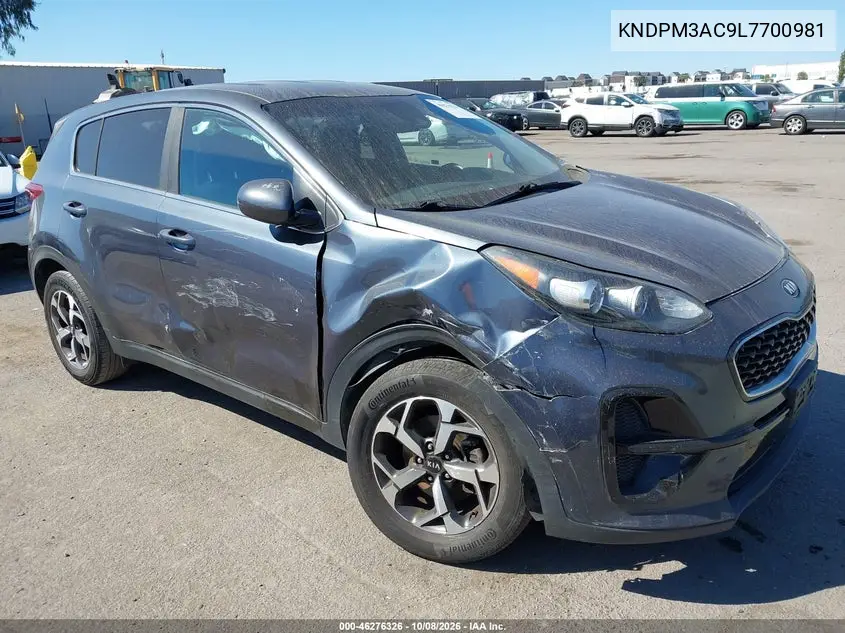 KIA SPORTAGE 2020, VIN KNDPM3AC9L7700981