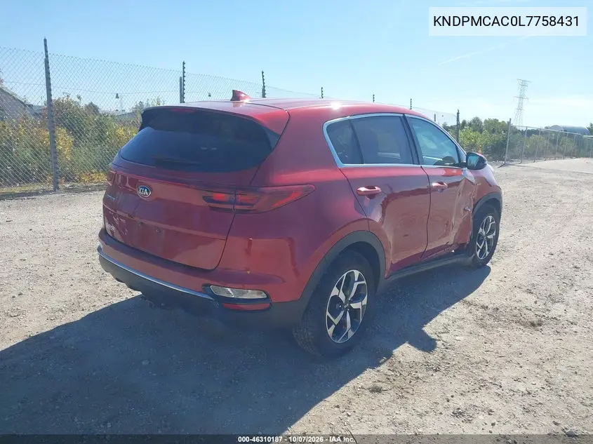 2020 KIA SPORTAGE VIN KNDPMCAC0L7758431 — фото 4