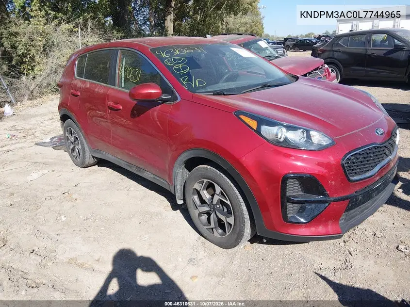 KIA SPORTAGE 2020, VIN KNDPM3AC0L7744965