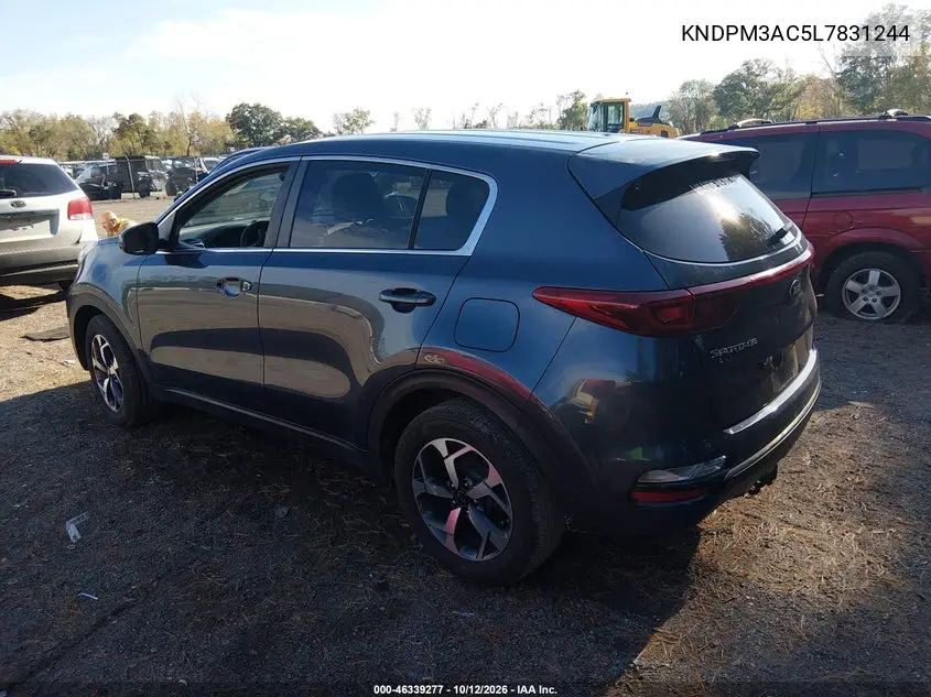 2020 KIA SPORTAGE VIN KNDPM3AC5L7831244 — фото 3