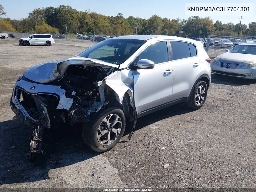 2020 KIA SPORTAGE VIN KNDPM3AC3L7704301 — фото 2