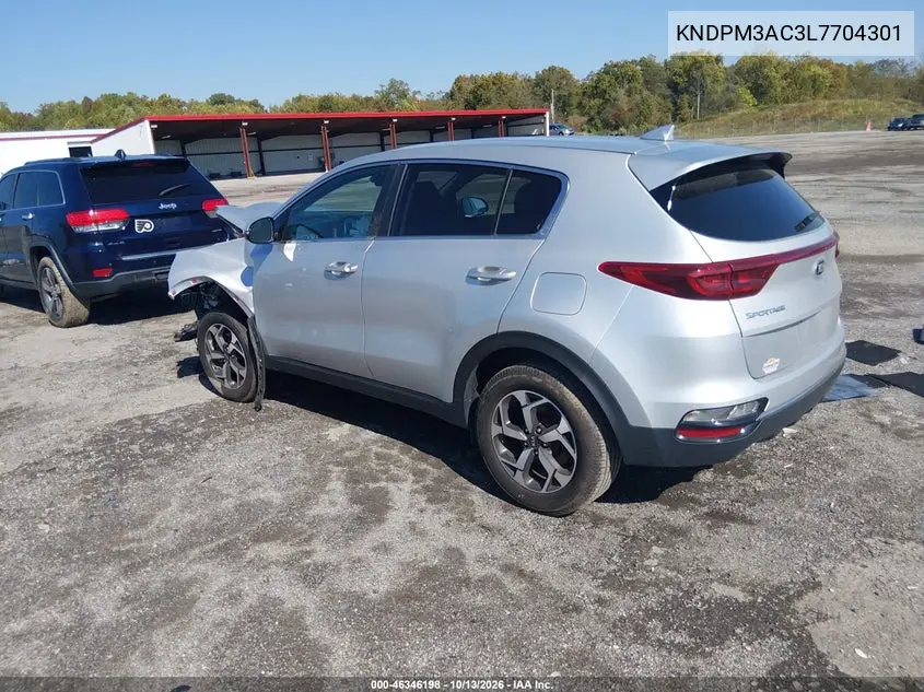 2020 KIA SPORTAGE VIN KNDPM3AC3L7704301 — фото 3
