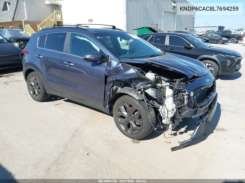 KIA SPORTAGE 2020, VIN KNDP6CAC8L7694259