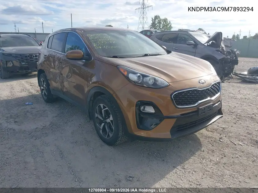 KIA SPORTAGE 2021, VIN KNDPM3AC9M7893294