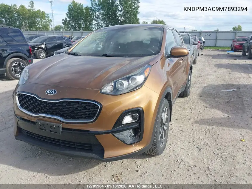 2021 KIA SPORTAGE VIN KNDPM3AC9M7893294 — фото 2