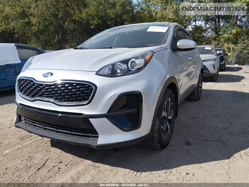 2021 KIA SPORTAGE VIN KNDPM3AC3M7887524 — фото 2