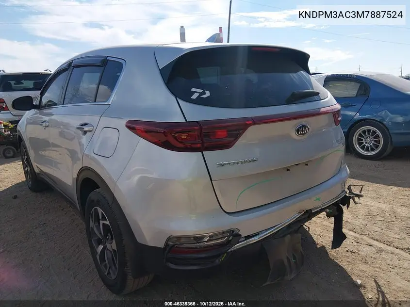 2021 KIA SPORTAGE VIN KNDPM3AC3M7887524 — фото 3
