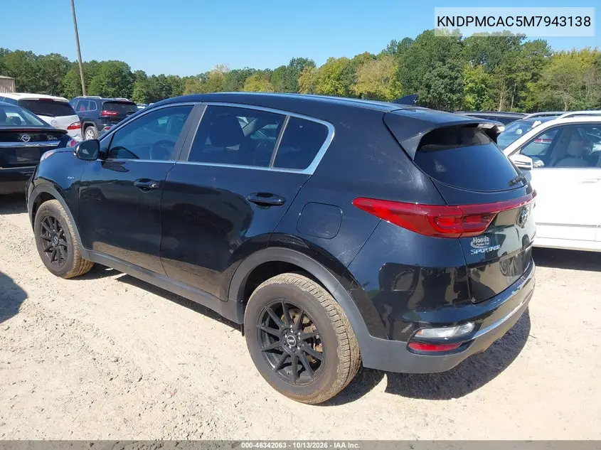 2021 KIA SPORTAGE VIN KNDPMCAC5M7943138 — фото 3